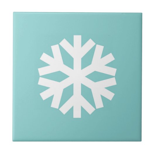 ブルーの雪の結晶 タイル (正面)