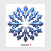 ブルーの雪の結晶 詳細デザイン シール (シート)