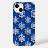 ブルーの雪の結晶 高級感のある冬のデザイン Case-Mate iPhoneケース (裏面)