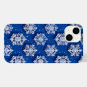 ブルーの雪の結晶 高級感のある冬のデザイン Case-Mate iPhoneケース (裏面 (横))