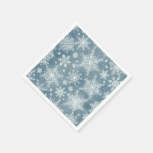 ブルーの雪の花 水彩画 冬の休日 スタンダードカクテルナプキン (角)