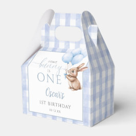 ブルーの風船で1歳の誕生日をお祝いするウサギ Some+Bunny+Is+One 1st Birth フェイバーボックス