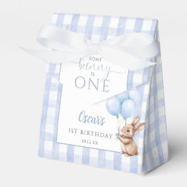 ブルーの風船と「Some Bunny Is One」1歳の誕生日 フェイバーボックス