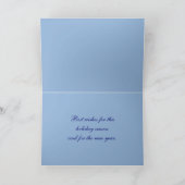 ブルーの飾りが付いたホリデーカード スフィンクス猫 シーズンカード (内部)