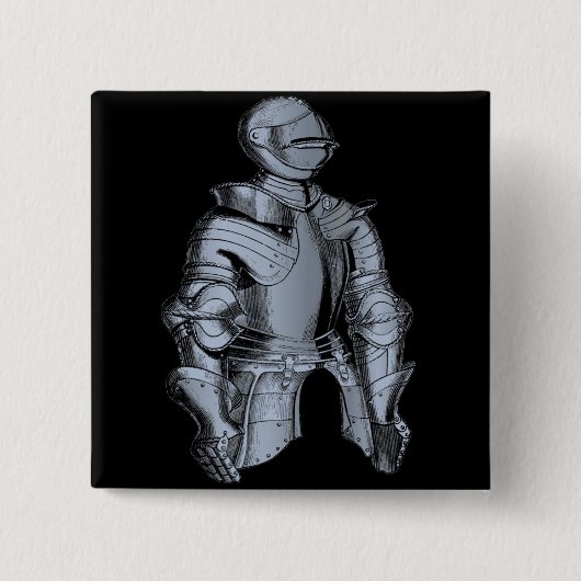 ブルーの騎士ボタン 缶バッジ (正面)