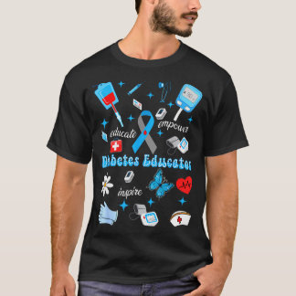 ブルーの1型糖尿病啓発 糖尿病教育者 Tシャツ