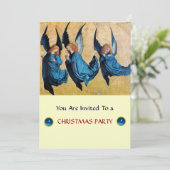 ブルーの3つの天使,サファイア,金ゴールドメタリック 招待状 (スタンド正面)