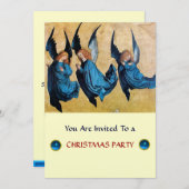 ブルーの3つの天使,サファイア,金ゴールドメタリック 招待状 (正面/裏面)