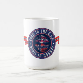 ブルーの"アメリカ生まれ、ノルウェー育ち" コーヒーマグカップ