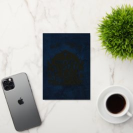 ブルーの「三賢士の箔押し」デザイン 箔グリーティングカード
