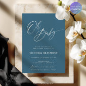 ブルーの「Oh Baby」ベビーシャワー招待状 招待状