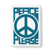 ブルーのPeace Pleaseレタリング