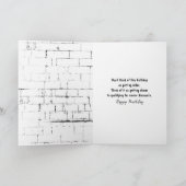 ブルーのtシャツの誕生日ゴールデンレトリバー カード (内部)