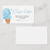 ブルーはこちらスクープ赤ちゃんシャワーおむつラッフル エンクロージャーカード (正面/裏面)