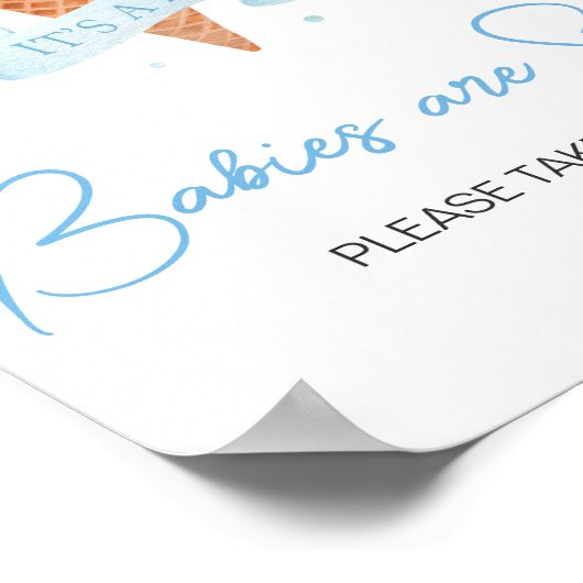 ブルーはこちらスクープ赤ちゃんシャワーベビーは甘い ポスター (角)