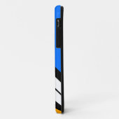 ブルーはっきりしたイエロー白黒スラントレーシングストライプ Case-Mate iPhoneケース (裏面/左)