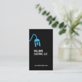 ブルーはっきりしたエレクトリシャンモダンロゴ 名刺 (スタンド正面)