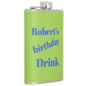 ブルーはっきりしたオンライムグリーンバースデーパーティー フラスク (右)