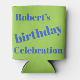 ブルーはっきりしたオンライムグリーンバースデーパーティー 缶クーラー