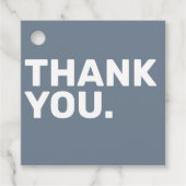 ブルーはっきりしたズ結婚サンキューメッセージカード フェイバータグ (正面)