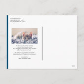 ブルーはっきりしたタイポグラフィハッピーニューイヤー写真 シーズンポストカード (裏面)