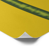 ブルーはっきりしたデイジーアートの背景マスタードイエロー ポスター (角)