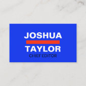 ブルーはっきりしたホワイトオレンジユニークミニマモダンリスト 名刺 (正面)