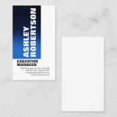 ブルーはっきりしたホワイトプロフェッショナルミニマモダンリスト 名刺 (正面/裏面)
