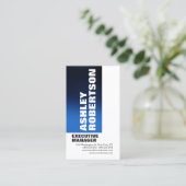 ブルーはっきりしたホワイトプロフェッショナルミニマモダンリスト 名刺 (スタンド正面)