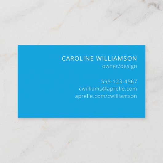 ブルーはっきりしたホワモダンイトクリエイティブミニマリスト 名刺 (裏面)