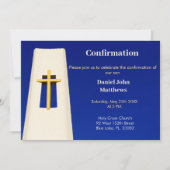 ブルーはっきりしたホーリークロス確認招待状 招待状 (正面)