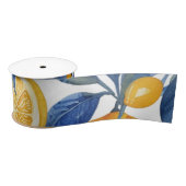 ブルーはっきりしたポイタリアンターノレモン サテンリボン (リール)