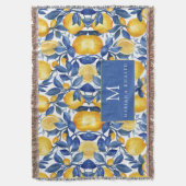 ブルーはっきりしたポイタリアンターノレモン スローブランケット (正面縦)