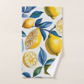 ブルーはっきりしたポイタリアンターノレモン ハンドタオル (ハンドタオル)