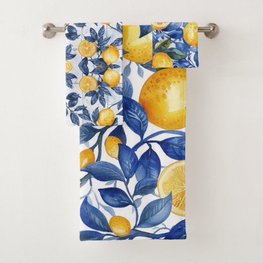 ブルーはっきりしたポイタリアンターノレモン バスタオルセット (インサイチュ)