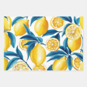 ブルーはっきりしたポイタリアンターノレモン ラッピングペーパーシート (正面2)