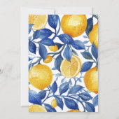 ブルーはっきりしたポイタリアンターノレモン 招待状 (裏面)