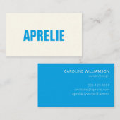 ブルーはっきりしたモダンホワイトクリエイティブプロフェッショナル 名刺 (正面/裏面)