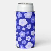 ブルーはっきりしたレトロデイジーかわいいカラフルおもしろいフローラ スリム缶クーラー (Seltzer裏面)