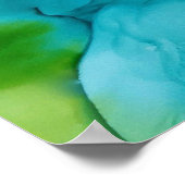 ブルーはっきりした抽象芸術フラワータイポグラフィポスター ポスター (角)