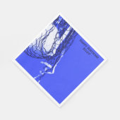 ブルーはっきりした誕生日ネット&バレーボール スタンダードランチョンナプキン (角)