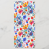 ブルーはっきりした&オレンジフローラフォークフェスタ結婚のメニュー メニュー (裏面)