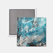 ブルーはっきりした&ブラック抽象芸術マグネット マグネット (正面/裏面)