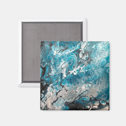 ブルーはっきりした&ブラック抽象芸術マグネット マグネット (正面/裏面)