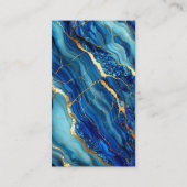 ブルーはっきりした&金ゴールドマーブルビモダンジネスカード 名刺 (裏面)