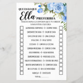 ブルーはバイリンガルのゲームカードをシャワー チラシ (裏面)