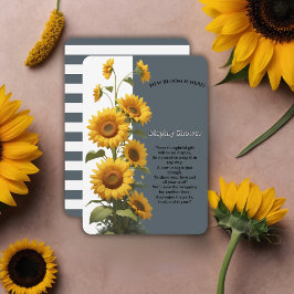 ブルーひまわりベイビーシャワー エンクロージャーカード