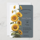 ブルーひまわりベイビーシャワー 招待状 (正面)