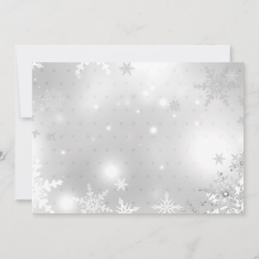 ブルーぶら下がったズオーナメントクリスマスパーティー招待状 招待状 (裏面)