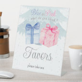 ブルーまたはピンクあなたは何を考え招待状 台座サイン (インサイチュ)